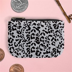 Leopard print gray theme Mini Coin Purse from ArtsNow.com Front