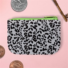 Leopard print gray theme Mini Coin Purse from ArtsNow.com Back