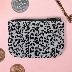 Leopard print gray theme Mini Coin Purse from ArtsNow.com Back