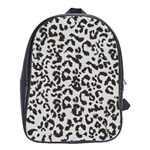 Leopard print gray theme School Bag (Large)