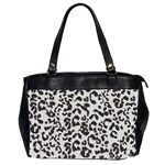 Leopard print gray theme Oversize Office Handbag (2 Sides)