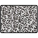 Leopard print gray theme Fleece Blanket (Large)