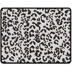 Leopard print gray theme Fleece Blanket (Medium)