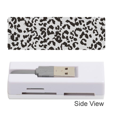 Leopard print gray theme Memory Card Reader (Stick) from ArtsNow.com Front