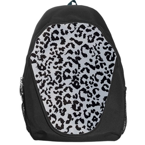 Leopard print gray theme Backpack Bag from ArtsNow.com Front