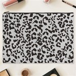 Leopard print gray theme Cosmetic Bag (XXXL)