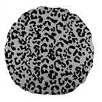 Leopard print gray theme Large 18  Premium Round Cushion 