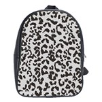 Leopard print gray theme School Bag (XL)