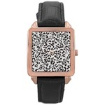 Leopard print gray theme Rose Gold Leather Watch 