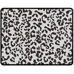 Leopard print gray theme Double Sided Fleece Blanket (Medium)