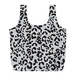 Leopard print gray theme Full Print Recycle Bag (L)