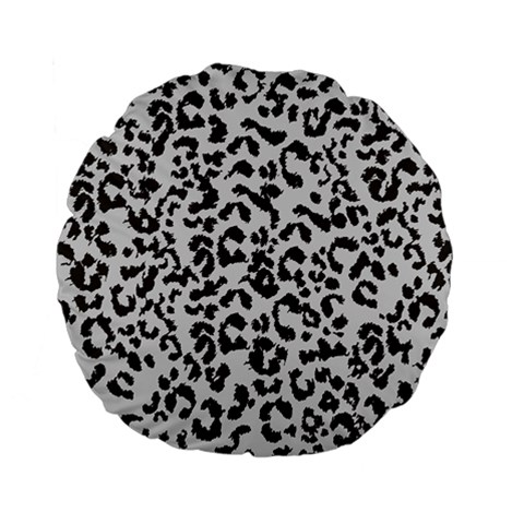 Leopard print gray theme Standard 15  Premium Flano Round Cushion  from ArtsNow.com Front