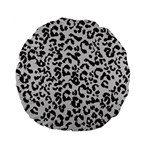 Leopard print gray theme Standard 15  Premium Flano Round Cushion 