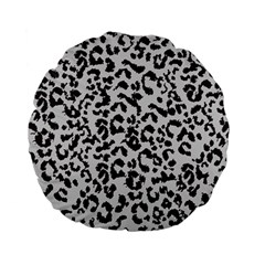 Leopard print gray theme Standard 15  Premium Flano Round Cushion  from ArtsNow.com Back