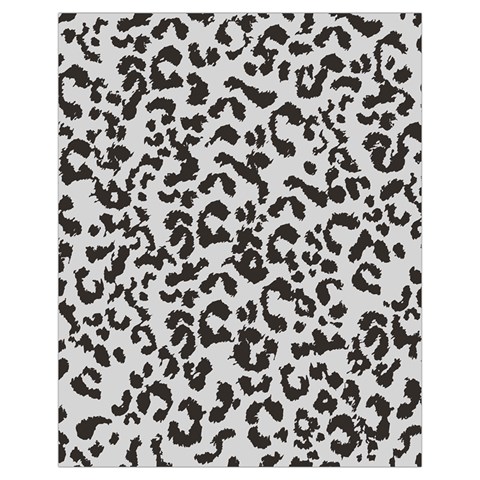 Leopard print gray theme Drawstring Pouch (XL) from ArtsNow.com Front