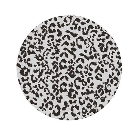 Leopard print gray theme Mini Round Mirror from ArtsNow.com Front