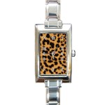 Leopard Print Spots Rectangle Italian Charm Watch