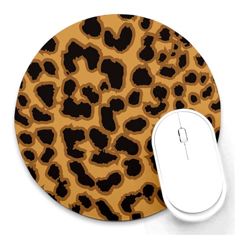 Leopard Print Spots Round Mousepad from ArtsNow.com Front