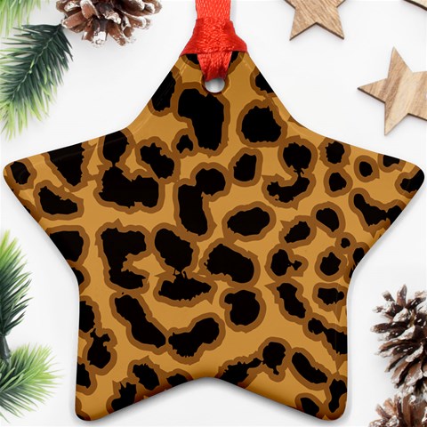 Leopard Print Spots Ornament (Star) from ArtsNow.com Front