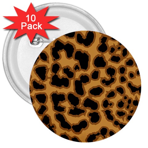 Leopard Print Spots 3  Button (10 pack) from ArtsNow.com Front