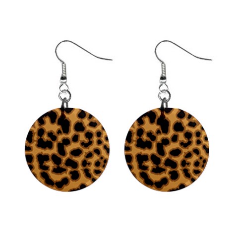 Leopard Print Spots Mini Button Earrings from ArtsNow.com Front