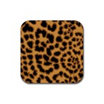 Leopard Print Spots Rubber Coaster (Square)