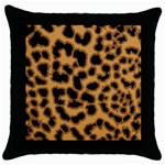 Leopard Print Spots Throw Pillow Case (Black)