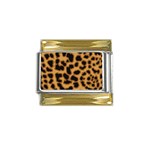 Leopard Print Spots Gold Trim Italian Charm (9mm)