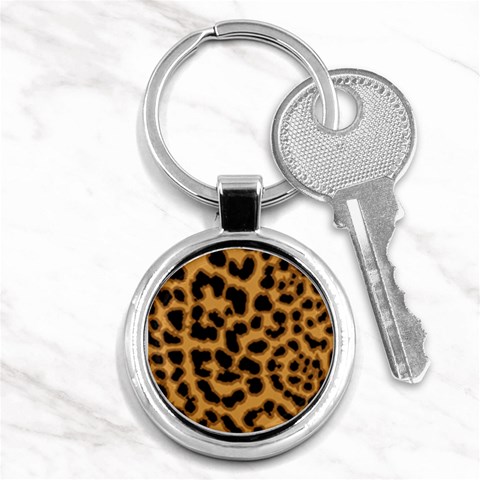 Leopard Print Spots Key Chain (Round) from ArtsNow.com Front