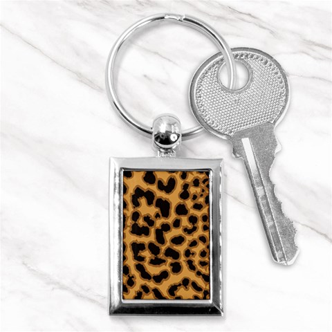 Leopard Print Spots Key Chain (Rectangle) from ArtsNow.com Front