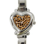 Leopard Print Spots Heart Italian Charm Watch