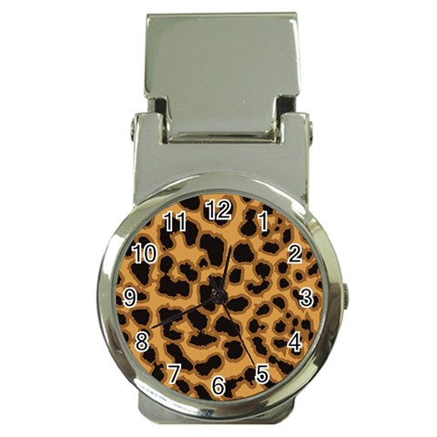 Leopard Print Spots Money Clip Watch from ArtsNow.com Front