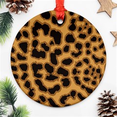 Leopard Print Spots Round Ornament (Two Sides) from ArtsNow.com Front