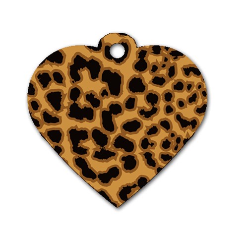 Leopard Print Spots Dog Tag Heart (Two Sides) from ArtsNow.com Front