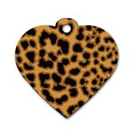 Leopard Print Spots Dog Tag Heart (Two Sides)