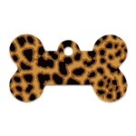 Leopard Print Spots Dog Tag Bone (Two Sides)