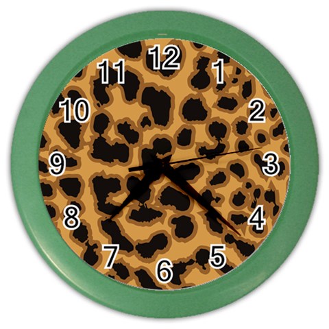 Leopard Print Spots Color Wall Clock from ArtsNow.com Front