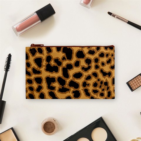 Leopard Print Spots Cosmetic Bag (Small) from ArtsNow.com Front