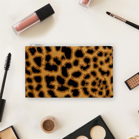 Leopard Print Spots Cosmetic Bag (Small) from ArtsNow.com Front