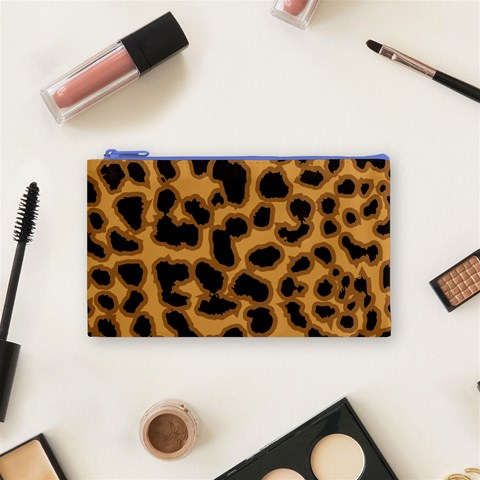 Leopard Print Spots Cosmetic Bag (Small) from ArtsNow.com Front