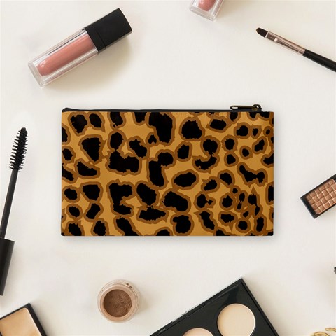 Leopard Print Spots Cosmetic Bag (Small) from ArtsNow.com Back