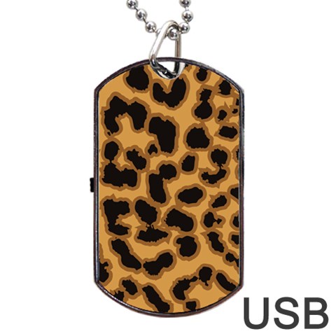 Leopard Print Spots Dog Tag USB Flash (One Side) from ArtsNow.com Front