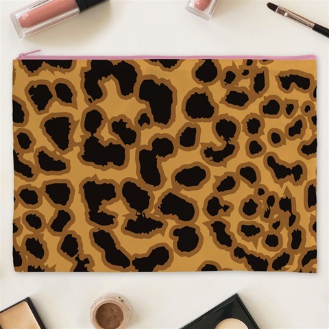 Leopard Print Spots Cosmetic Bag (XXXL) from ArtsNow.com Front