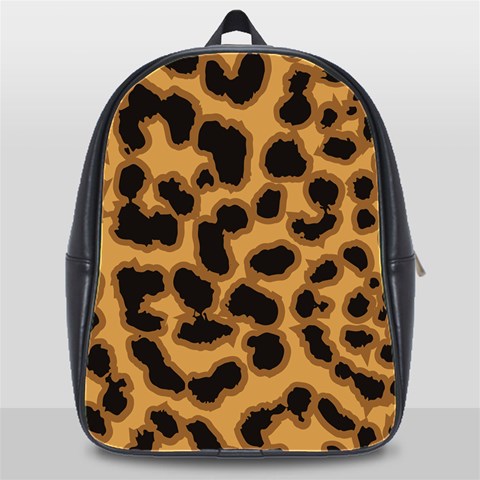 Leopard Print Spots School Bag (XL) from ArtsNow.com Front