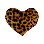 Leopard Print Spots Standard 16  Premium Heart Shape Cushion 