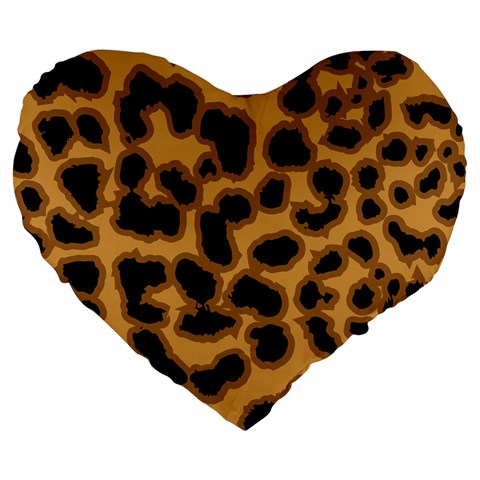 Leopard Print Spots Large 19  Premium Heart Shape Cushion from ArtsNow.com Front