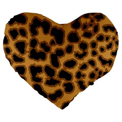 Leopard Print Spots Large 19  Premium Heart Shape Cushion from ArtsNow.com Front