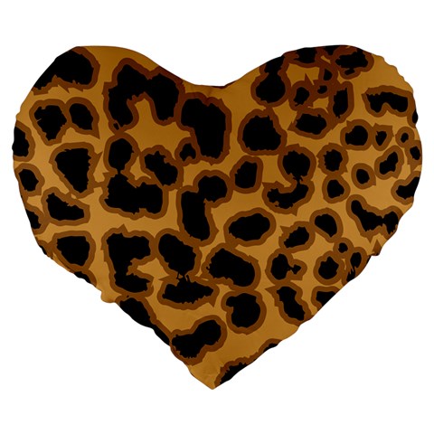 Leopard Print Spots Large 19  Premium Heart Shape Cushion from ArtsNow.com Back