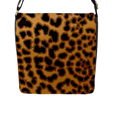 Leopard Print Spots Flap Closure Messenger Bag (L) from ArtsNow.com Front