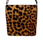 Leopard Print Spots Flap Closure Messenger Bag (L)